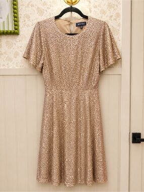 Deauville Rose Gold Sequin Dress | Size Medium